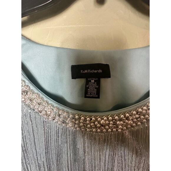 NWT R&M Richards Women's Lustrous Grace Jacket Dress Set, Seafoam sz 16 - Picture 3 of 5